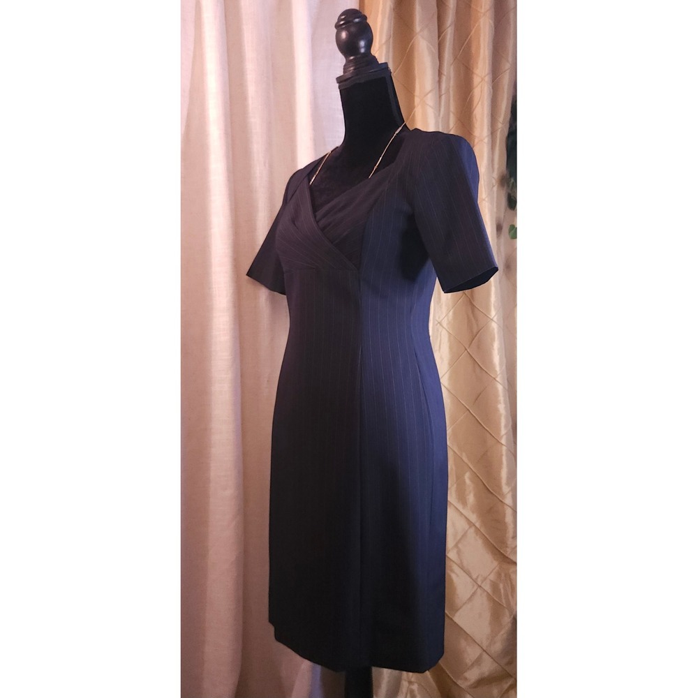 Office, Poet Core, Pinstripe Sculptural Short Dress Antonio Melani